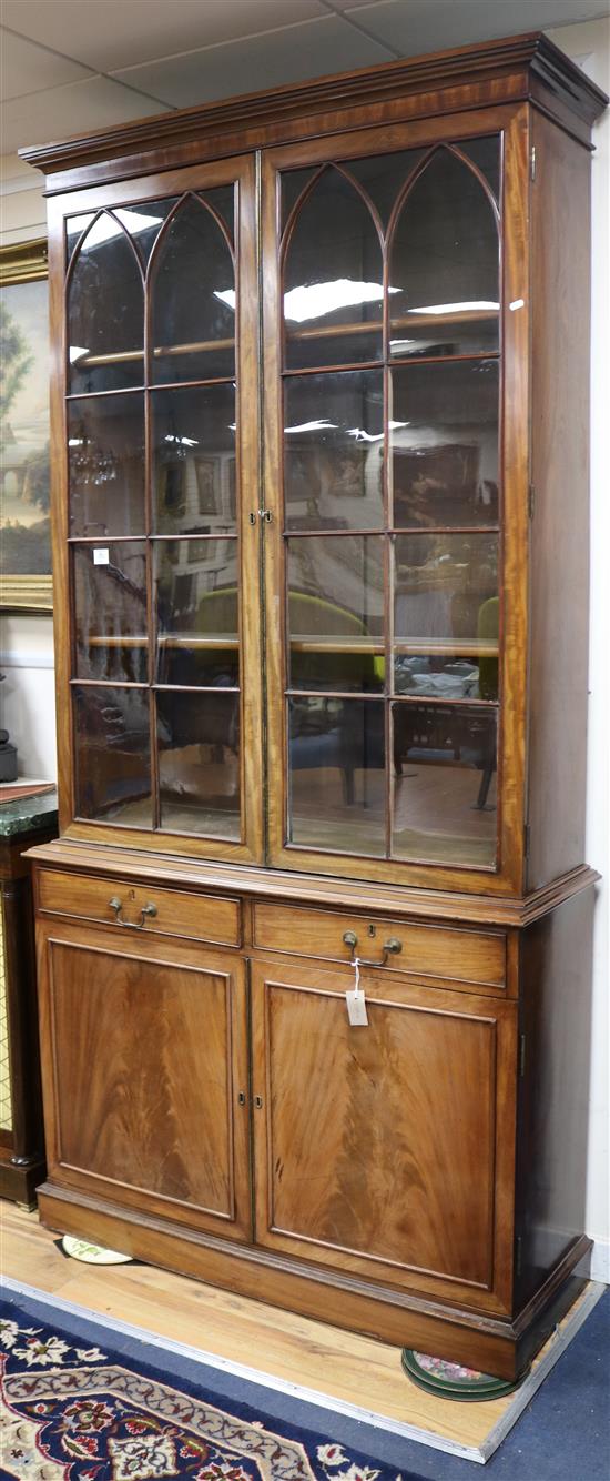 An early Victorian mahogany bookcase, W.120cm H.245cm